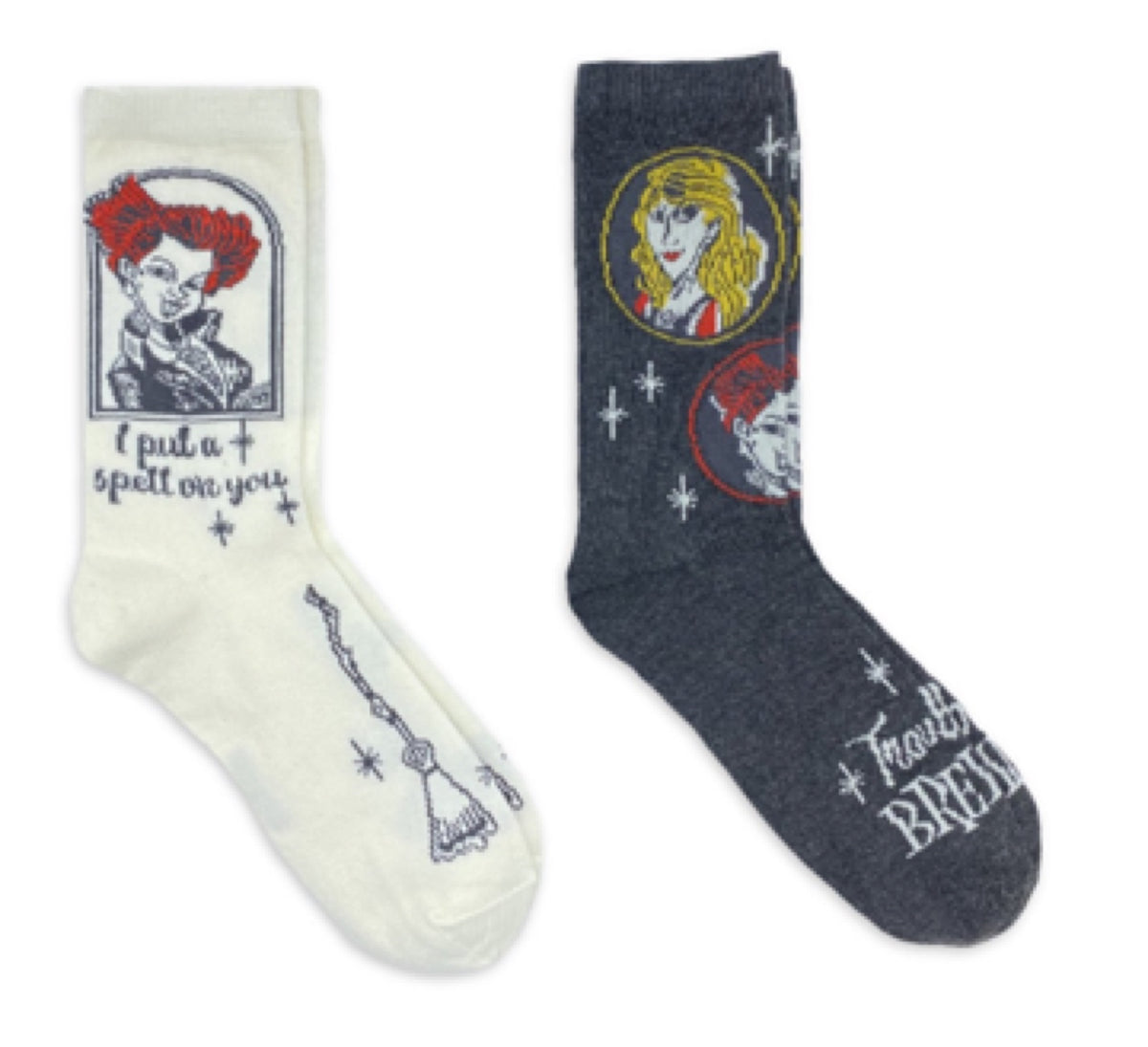 HOCUS POCUS LADIES 2 Pair Of HALLOWEEN Socks ‘I PUT A SPELL ON YOU’ - Novelty Socks for Less