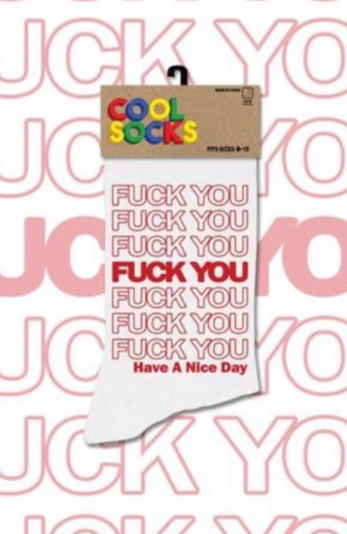 COOL SOCKS Mens F-YOU TAKE OUT BAG - Novelty Socks for Less