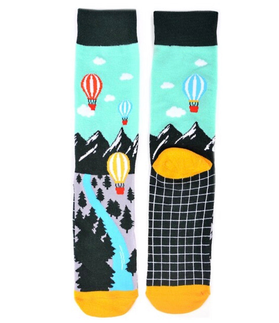 PARQUET BRAND Mens HOT AIR BALLOON Socks - Novelty Socks for Less