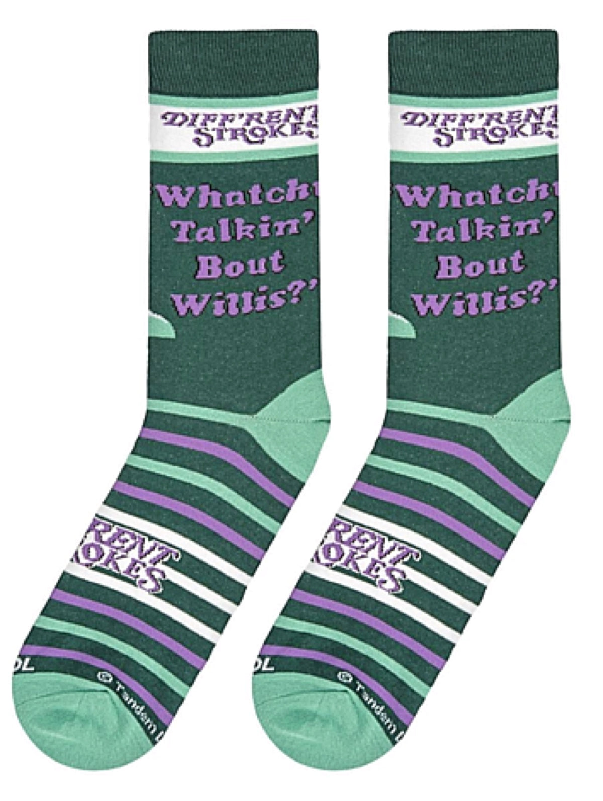 DIFF’RENT STROKES TV SHOWMEN’S SOCKS ARNOLD JACKSON ‘WHATCHU TALKIN’ BOUT WILLIS?’ - Novelty Socks for Less