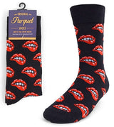 PARQUET BRAND Mens SEXY LIP BITE Socks - Novelty Socks for Less