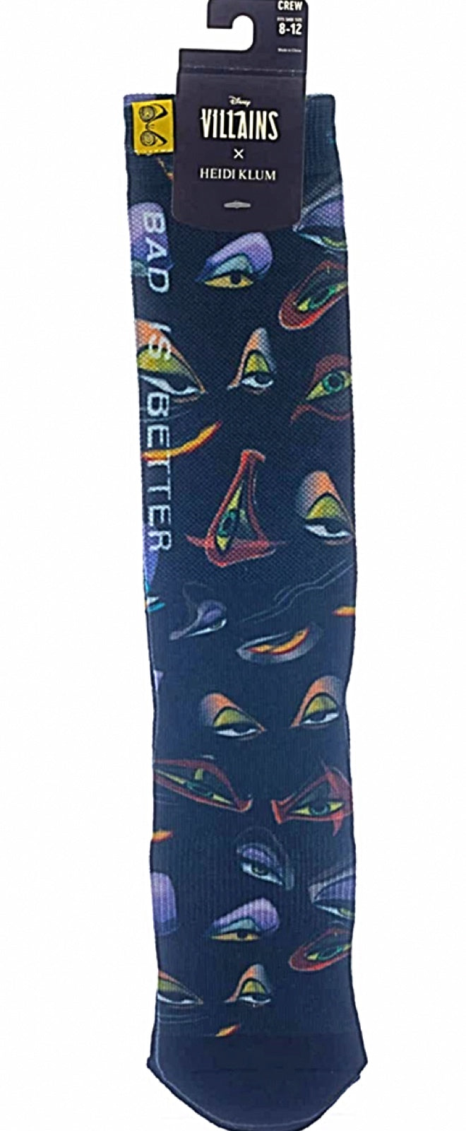 DISNEY VILLAINS MEN’S BAD IS BETTER SUBLIMATED SOCKS BIOWORLD BRAND - Novelty Socks for Less