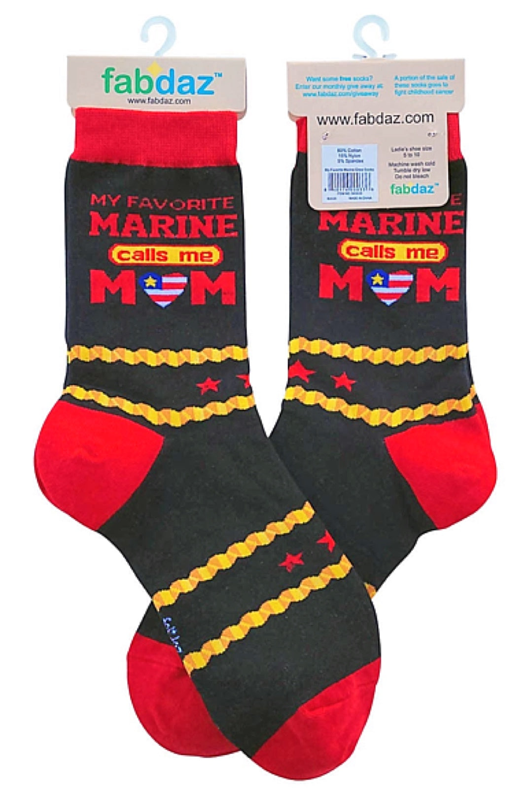 FABDAZ Brand Ladies MY FAVORITE MARINE CALLS ME MOM Socks - Novelty Socks for Less