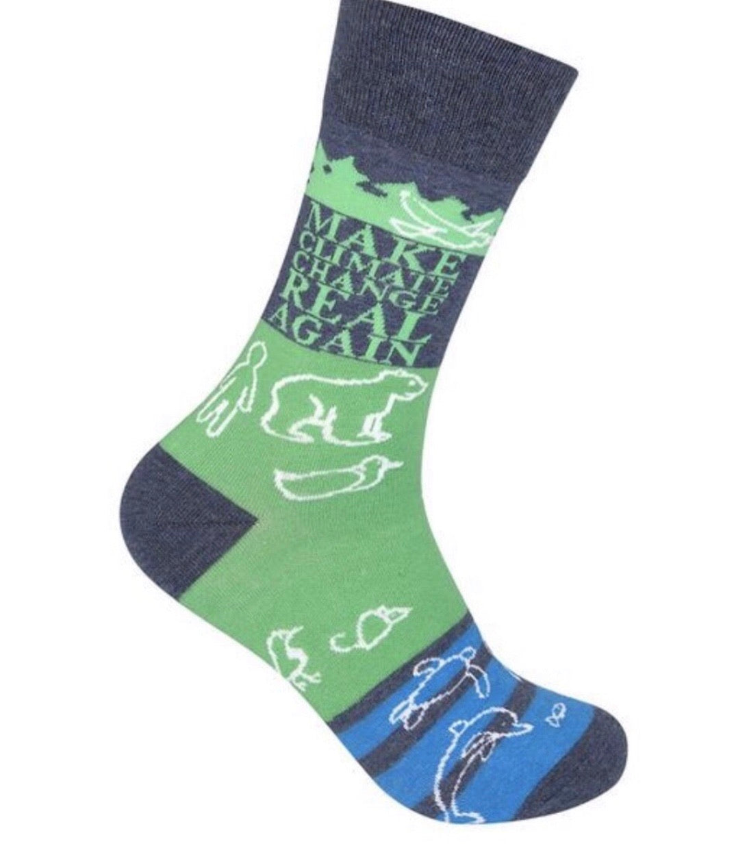 FUNATIC Brand‘MAKE CLIMATE CHANGE REAL AGAIN’ Unisex - Novelty Socks for Less