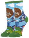 BOB ROSS Ladies ‘LET’S GET CRAZY’ Socks ‘OOOH YEAH Brand - Novelty Socks for Less