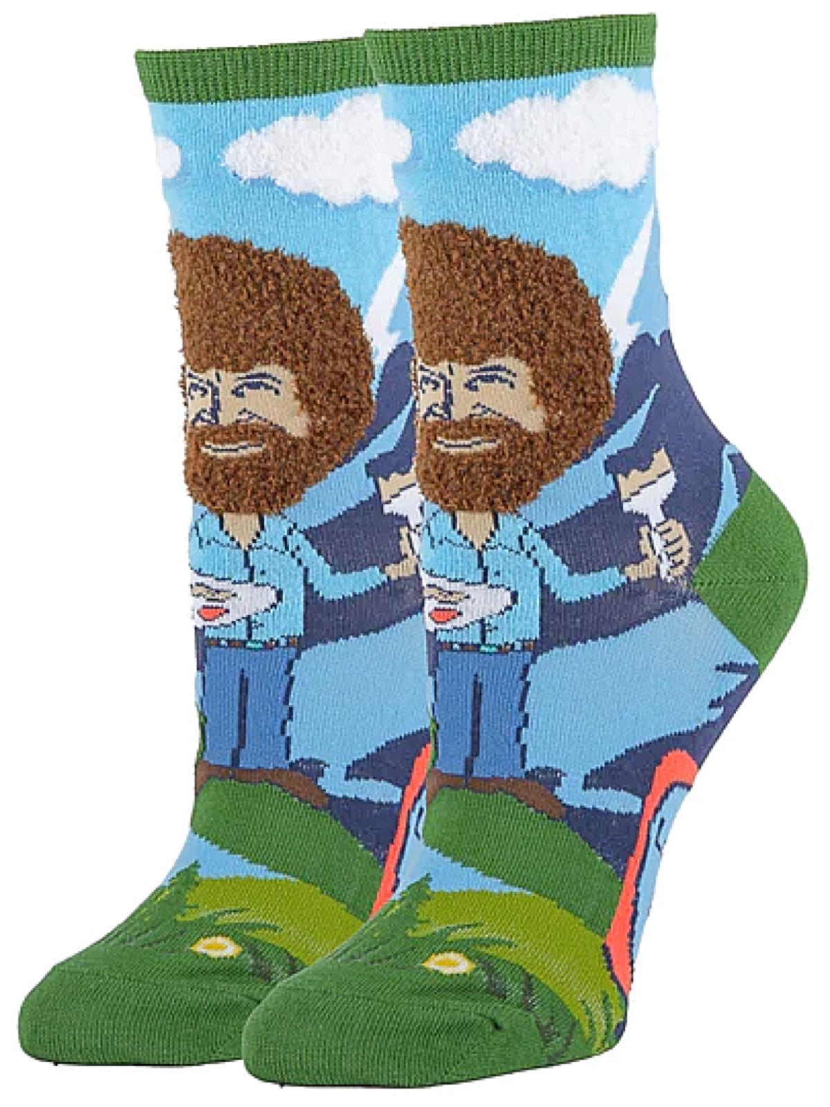 BOB ROSS Ladies ‘LET’S GET CRAZY’ Socks ‘OOOH YEAH Brand - Novelty Socks for Less