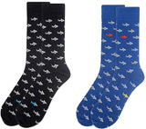 Parquet Brand Men’s SHARKS SOCKS (CHOOSE COLOR BLUE OR BLACK) - Novelty Socks for Less