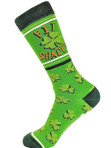 CRAZY DOG BRAND MEN’S ST. PATRICK’S DAY SOCKS ‘FIT SHACED’ - Novelty Socks for Less