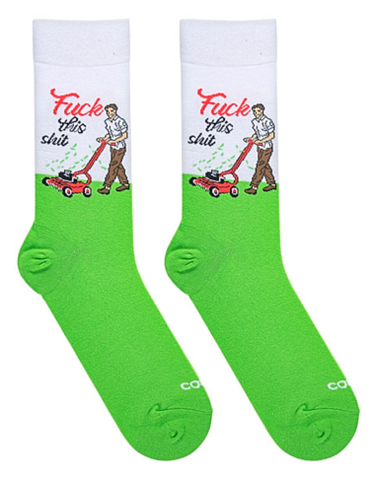 COOL SOCKS BRAND MEN’S LAWN MOWING SOCKS ‘FUCK THIS SHIT’ - Novelty Socks for Less