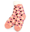 NOLLIA BRAND Ladies PINK HEART NON-SKID SHERPA SLIPPER SOCKS - Novelty Socks for Less
