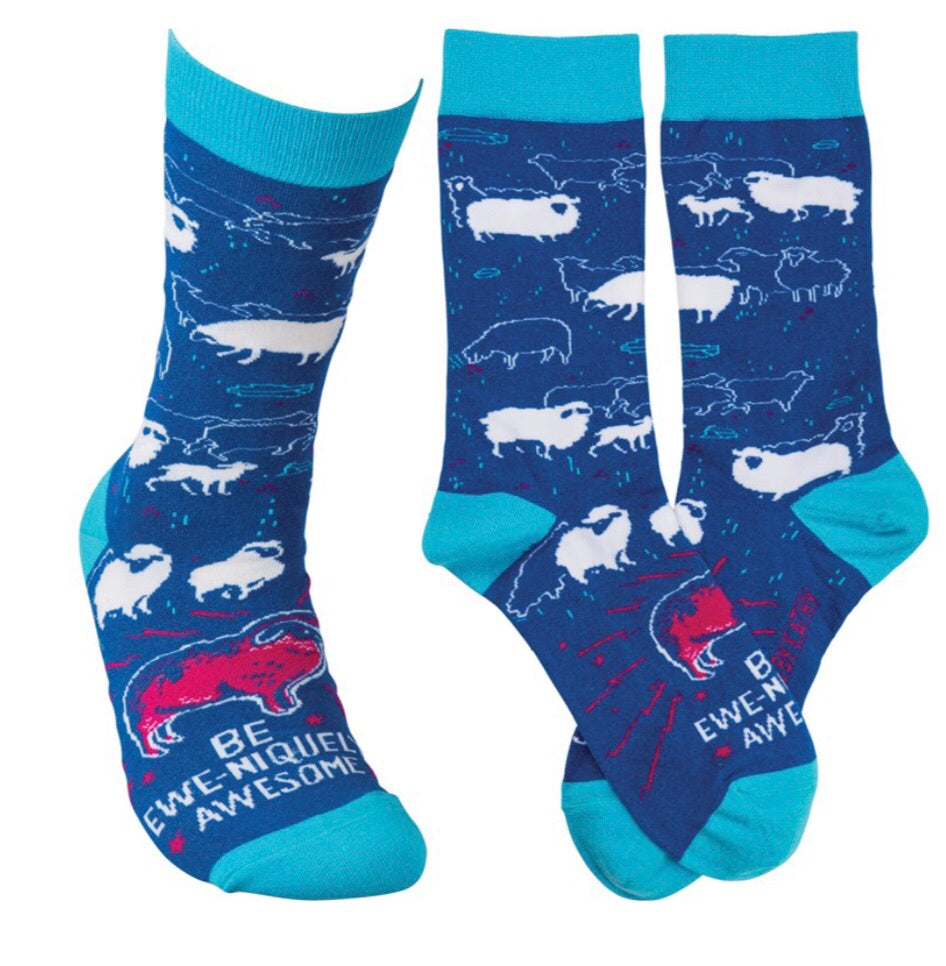 PRIMITIVES BY KATHY LOL SOCKS ‘BE EWE-NIQUELY AWESOME’ - Novelty Socks for Less