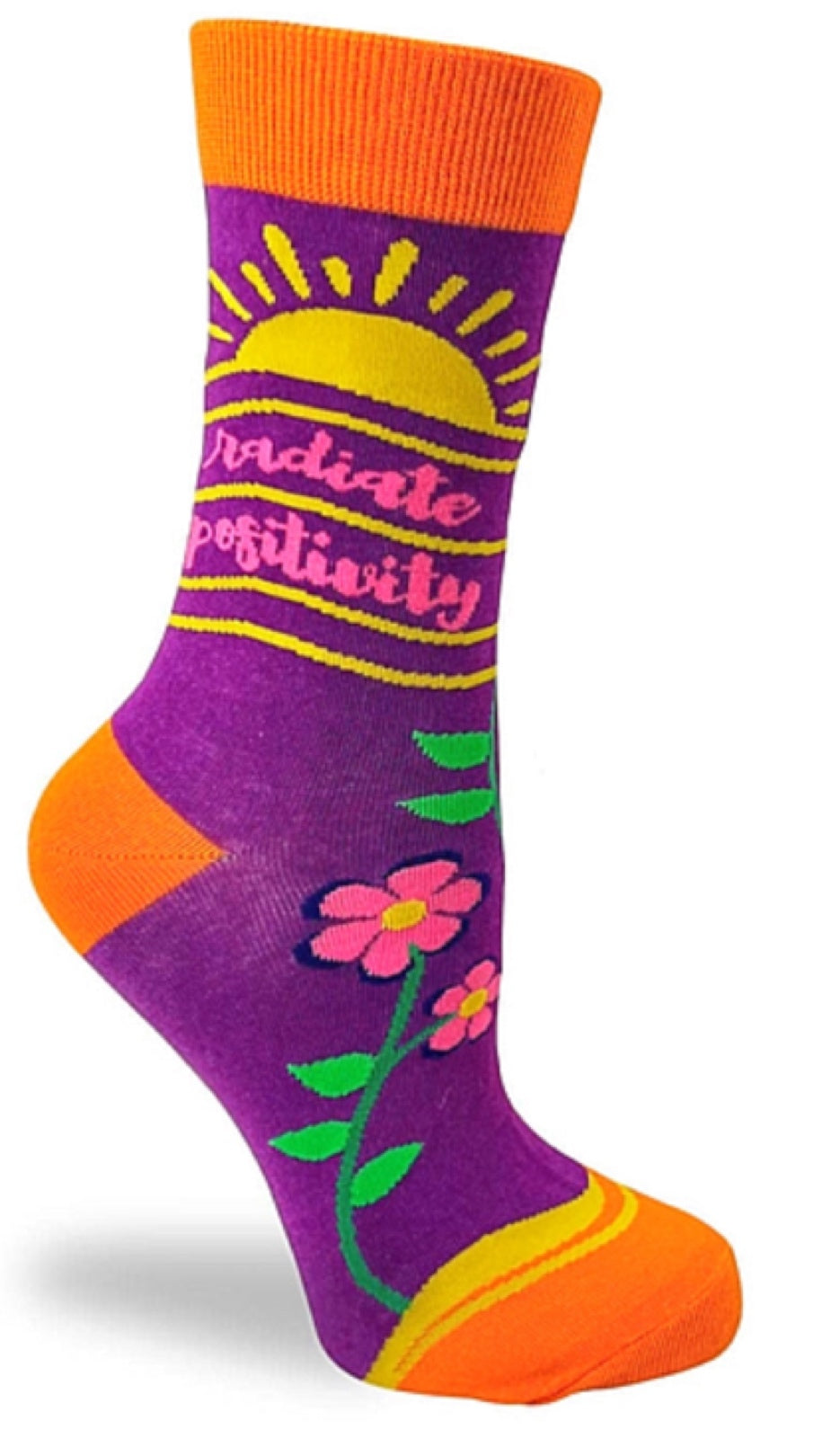 FABDAZ Brand Ladies RADIATE POSITIVITY Socks - Novelty Socks for Less