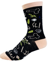CRAZY DOG BRAND LADIES PENIS BOOBS & FLOWERS SOCKS - Novelty Socks for Less