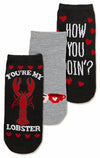 FRIENDS TV SHOW LADIES VALENTINES DAY 3 Pair Of No Show Socks - Novelty Socks for Less
