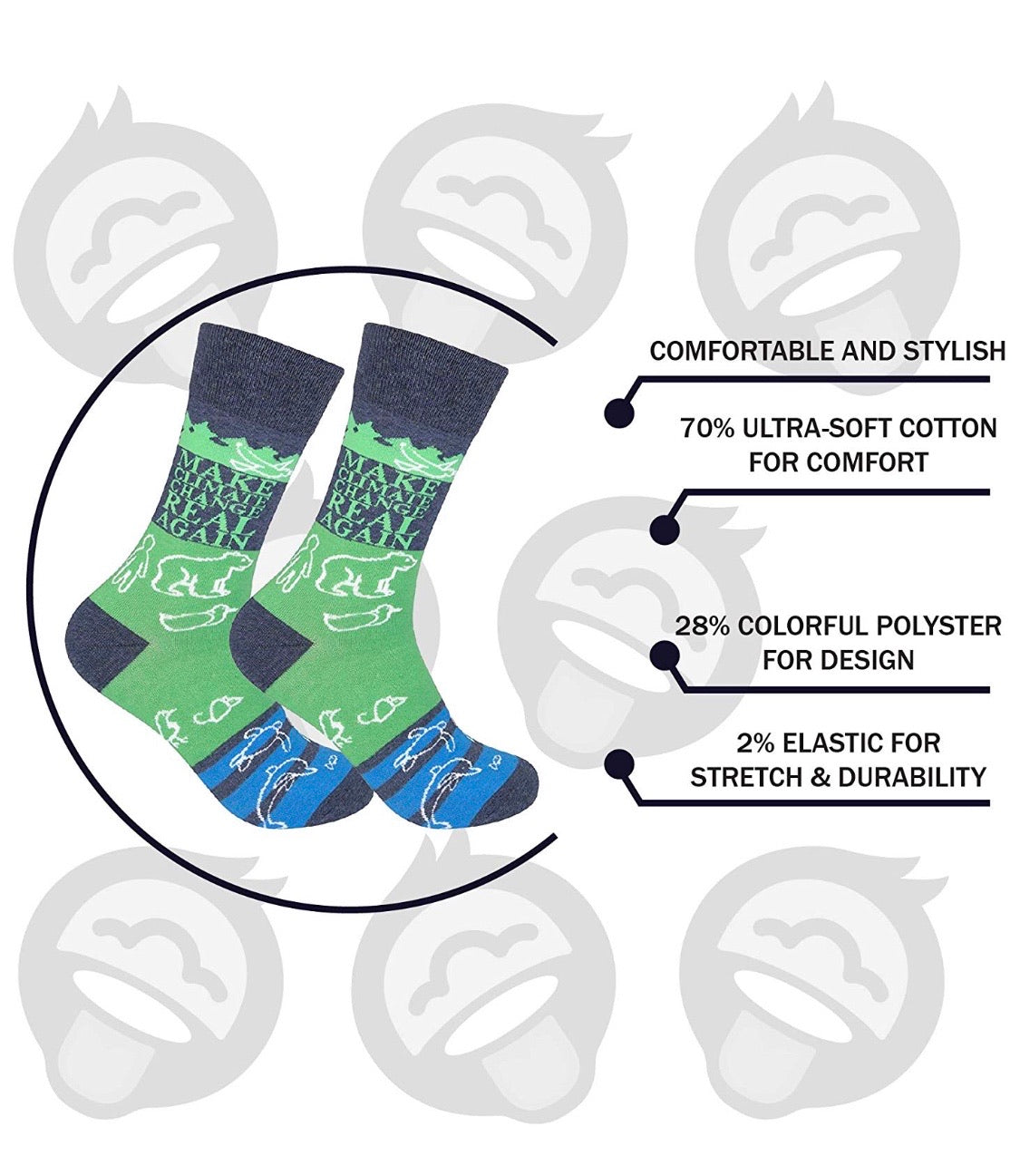 FUNATIC Brand‘MAKE CLIMATE CHANGE REAL AGAIN’ Unisex - Novelty Socks for Less