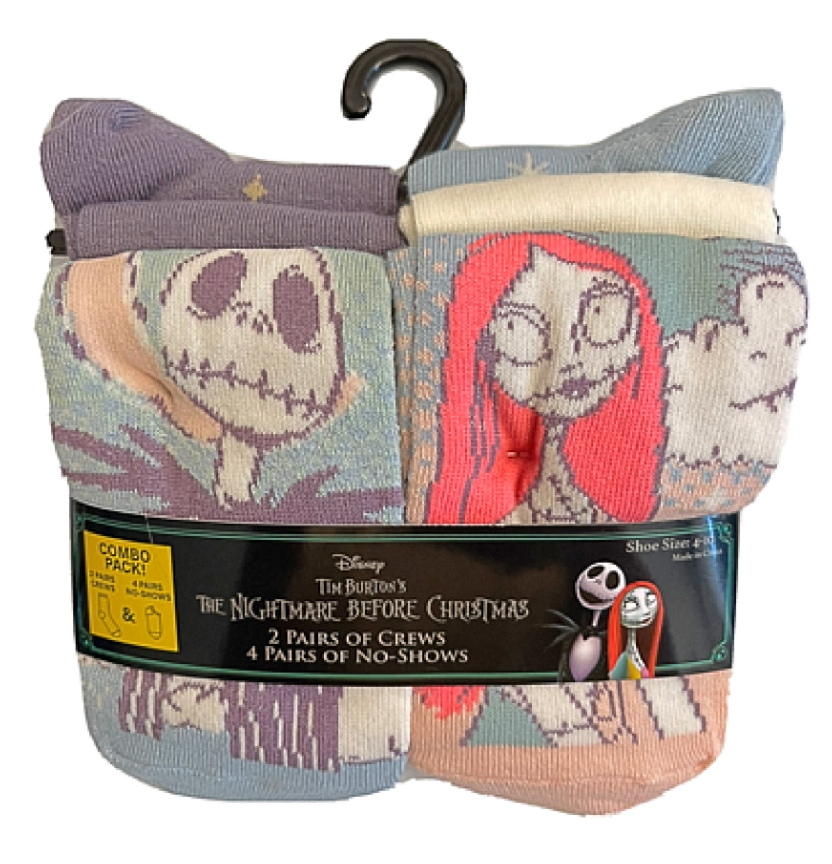 DISNEY THE NIGHTMARE BEFORE CHRISTMAS LADIES 6 Pair Of Socks Gift Set - Novelty Socks for Less
