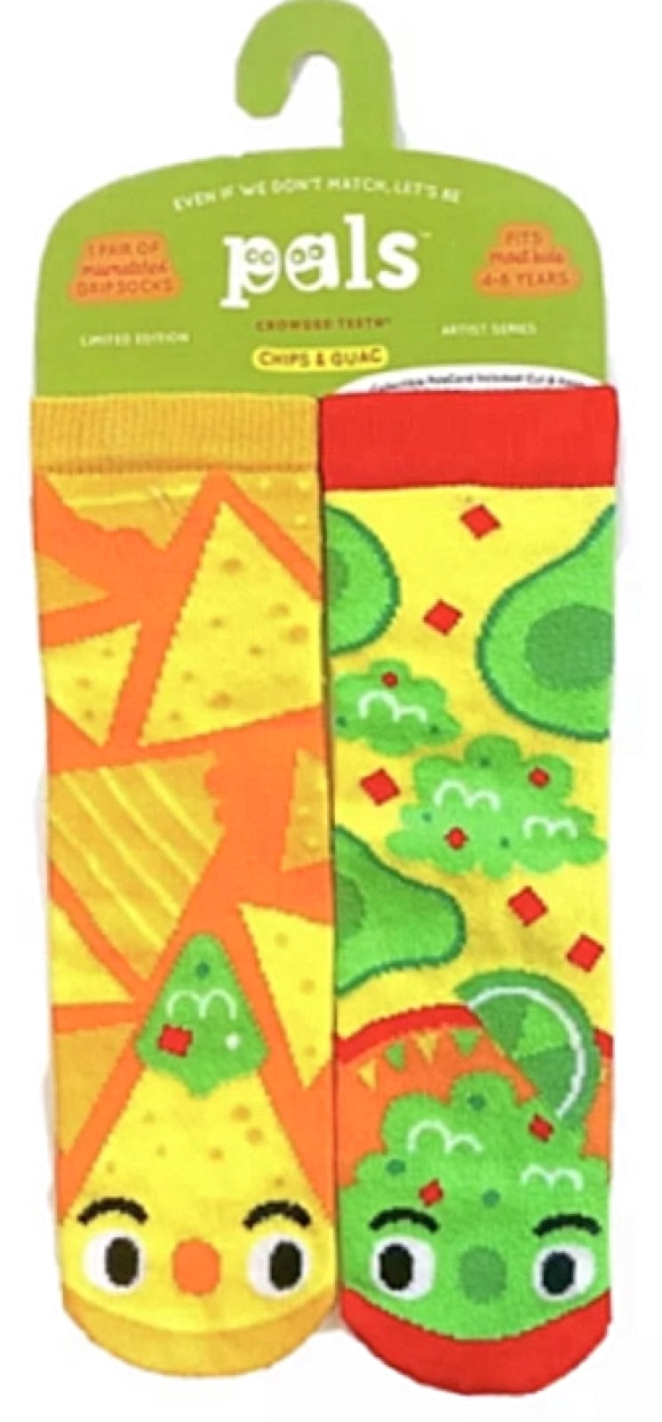 PALS SOCKS Brand Unisex CHIPS & GUAC MISMATCHED Socks (CHOOSE SIZE) - Novelty Socks for Less