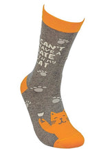 PRIMITIVES BY KATHY UNISEX CAT SOCKS ‘I CAN’T I HAVE A DATE WITH MY CAT’ - Novelty Socks for Less