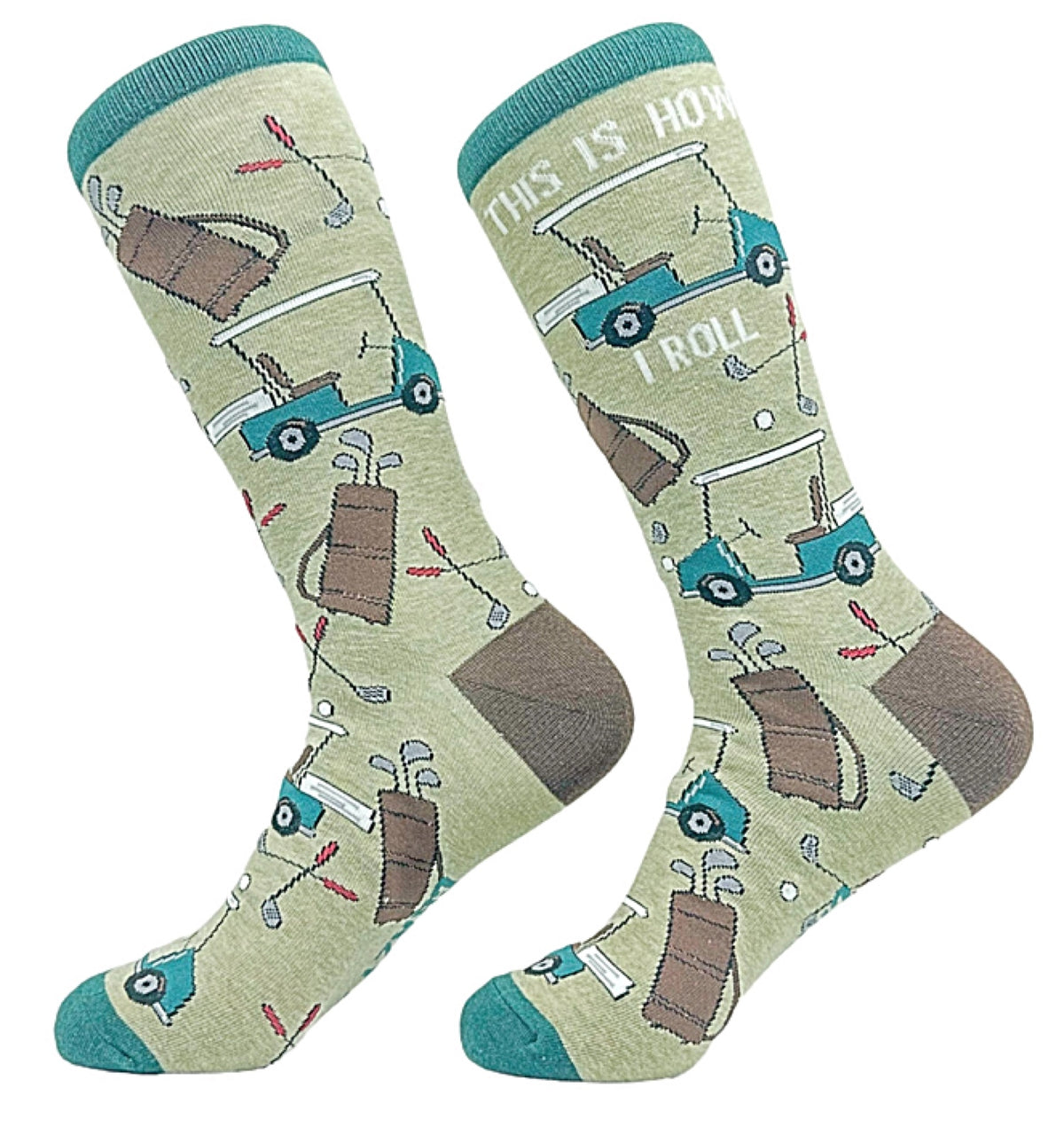 CRAZY DOG Brand Men’s GOLF Socks ‘THIS IS HOW I ROLL’ - Novelty Socks for Less