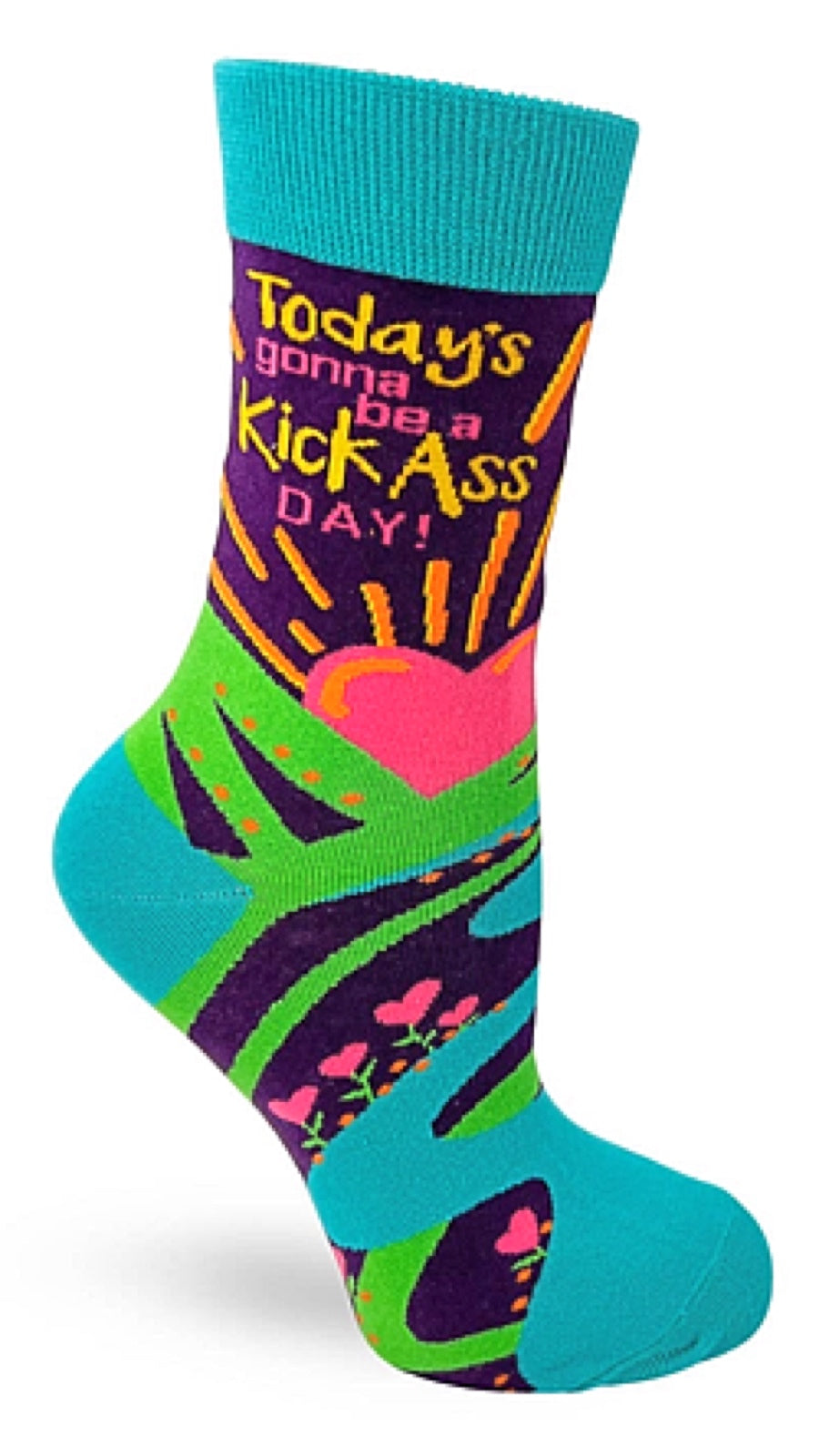 FABDAZ BRAND LADIES ‘TODAY’S GONNA BE A KICK ASS DAY’ SOCKS - Novelty Socks for Less