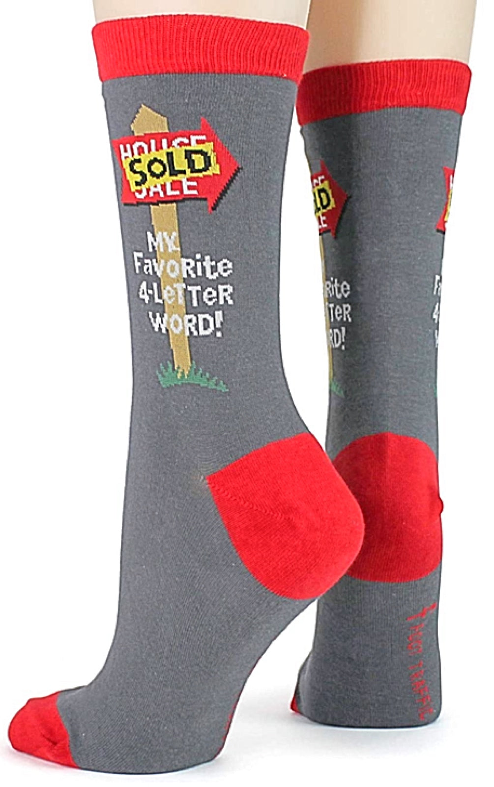 FOOT TRAFFIC Brand Ladies REALTOR REAL ESTATE Socks - Novelty Socks for Less