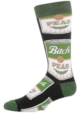 OOOH YEAH Brand Men’s CAN OF PEAS Socks ‘BITCH PEAS’ - Novelty Socks for Less