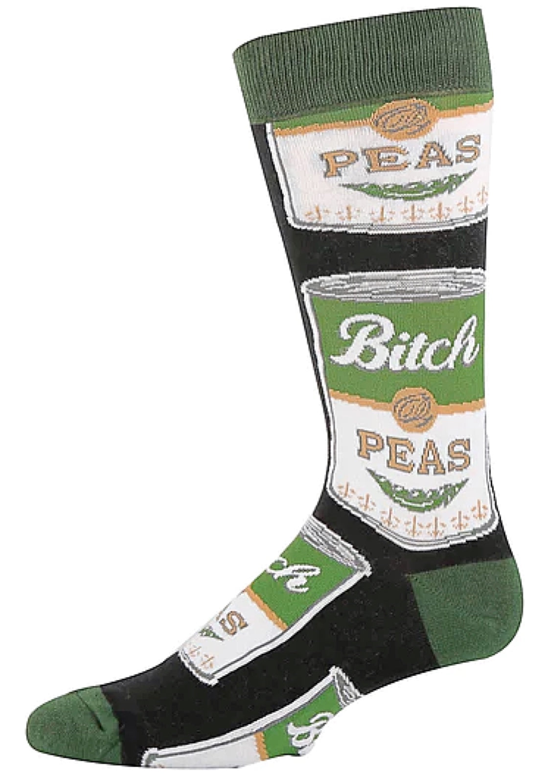 OOOH YEAH Brand Men’s CAN OF PEAS Socks ‘BITCH PEAS’ - Novelty Socks for Less