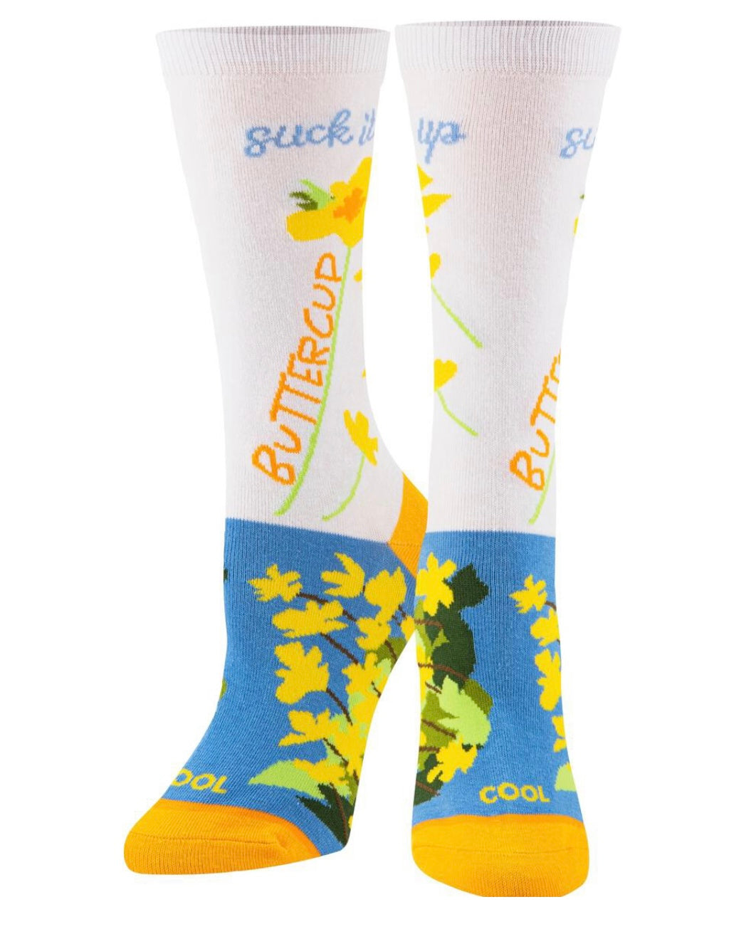 COOL SOCKS Brand Ladies ‘SUCK IT UP BUTTERCUP’ Socks - Novelty Socks for Less