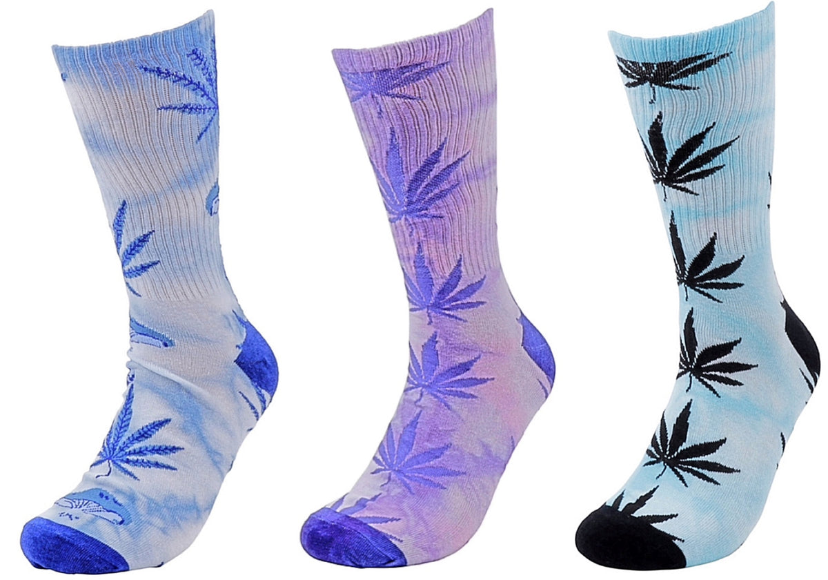 PARQUET Brand Men’s TIE DYE MARIJUANA POT Socks - Novelty Socks for Less