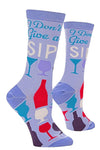 COOL SOCKS BRAND LADIES WINE SOCKS ‘I DON’T GIVE A SIP’ - Novelty Socks for Less