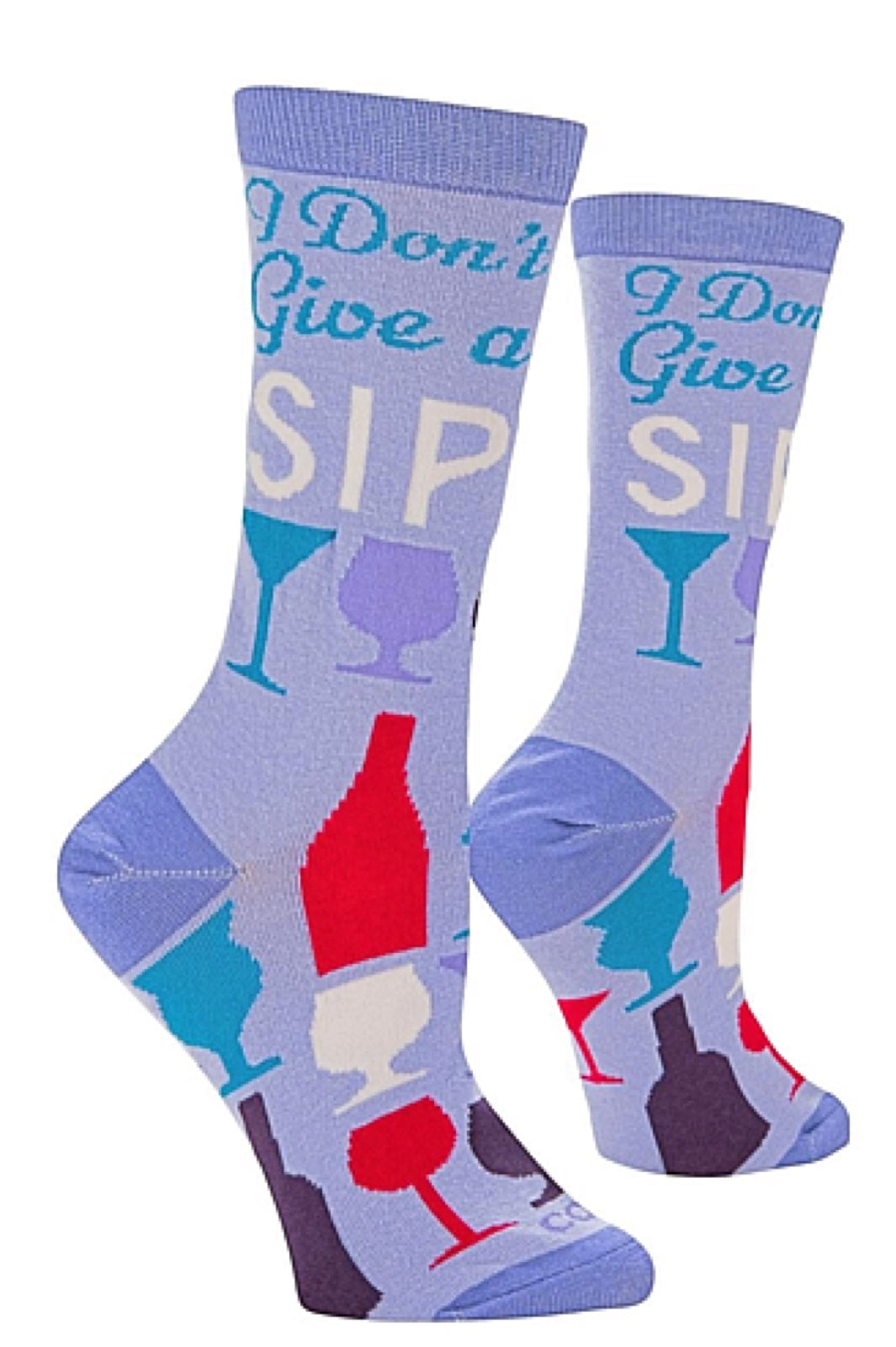 COOL SOCKS BRAND LADIES WINE SOCKS ‘I DON’T GIVE A SIP’ - Novelty Socks for Less