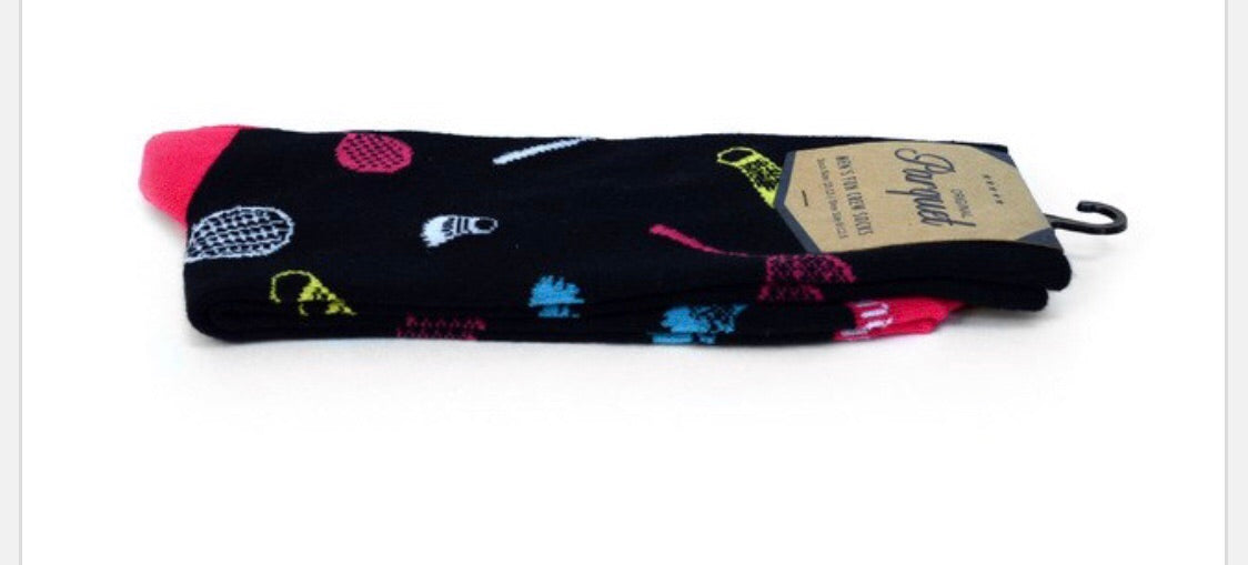 Parquet Brand Men’s BADMINTON Socks - Novelty Socks for Less