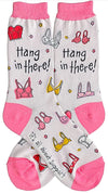 FOOT TRAFFIC Brand Ladies BRAS Socks ‘HANG IN THERE’ SOCKS - Novelty Socks for Less
