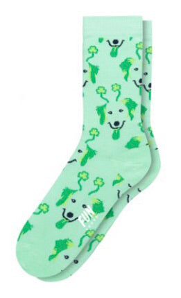FUN SOCKS BRAND Ladies ST. PATTY DOGS Socks - Novelty Socks for Less