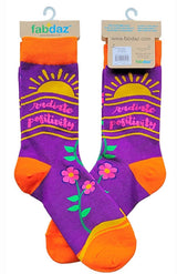 FABDAZ Brand Ladies RADIATE POSITIVITY Socks - Novelty Socks for Less