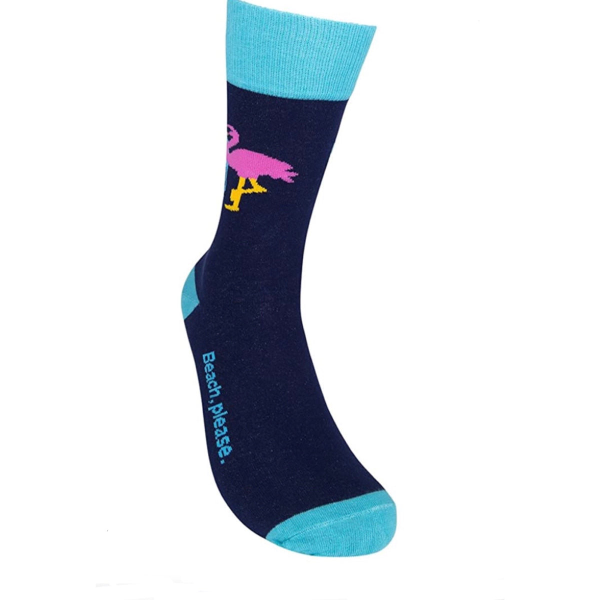 FUNATIC Unisex FLAMINGO/SURF BOARD ‘BEACH PLEASE’ Socks MADE IN THE USA! - Novelty Socks for Less