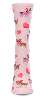 MeMoi BRAND LADIES PUPPY LOVE VALENTINE’S DAY SOCKS - Novelty Socks for Less