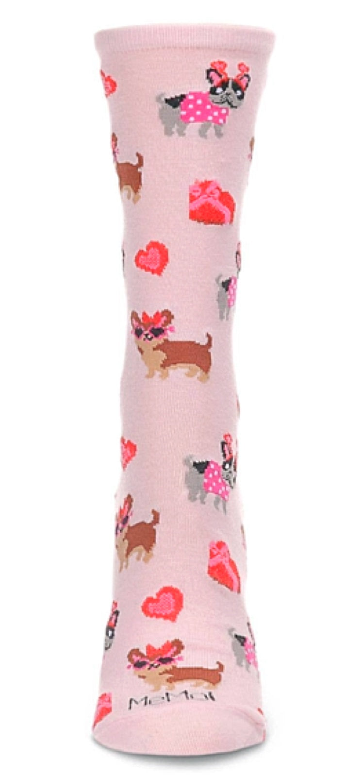 MeMoi BRAND LADIES PUPPY LOVE VALENTINE’S DAY SOCKS - Novelty Socks for Less