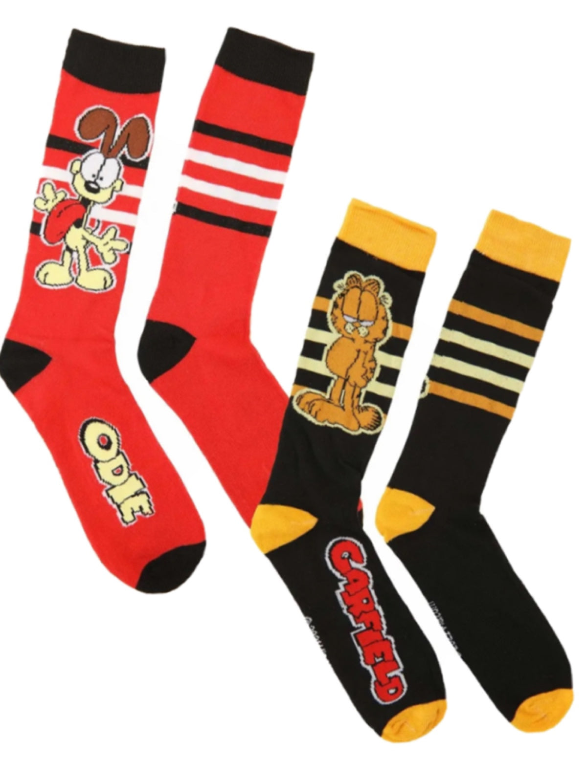 GARFIELD & ODIE Men’s 2 Pair Of Socks - Novelty Socks for Less
