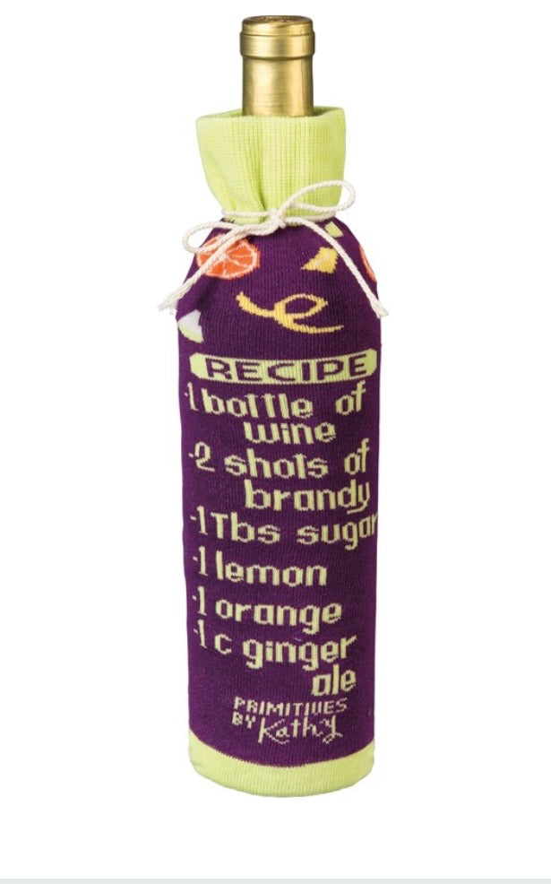 PRIMITIVES BY KATHY SANGRIA WINE BOTTLE SOCK - Novelty Socks for Less