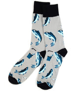 Parquet Brand Men’s Socks with FISH/FISHING POLES - Novelty Socks for Less