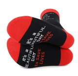PARQUET BRAND Ladies HEALTHCARE Socks ‘IT’s A BEAUTIFUL DAY TO SAVELIVES’ - Novelty Socks for Less