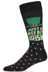 MeMoi BRAND MEN’S ST. PATRICKS DAY SOCKS ‘JUST A WEE BIT IRISH’ - Novelty Socks for Less
