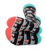 PARQUET BRAND Men’s STACK OF BOOKS ON SHELVES - Novelty Socks for Less
