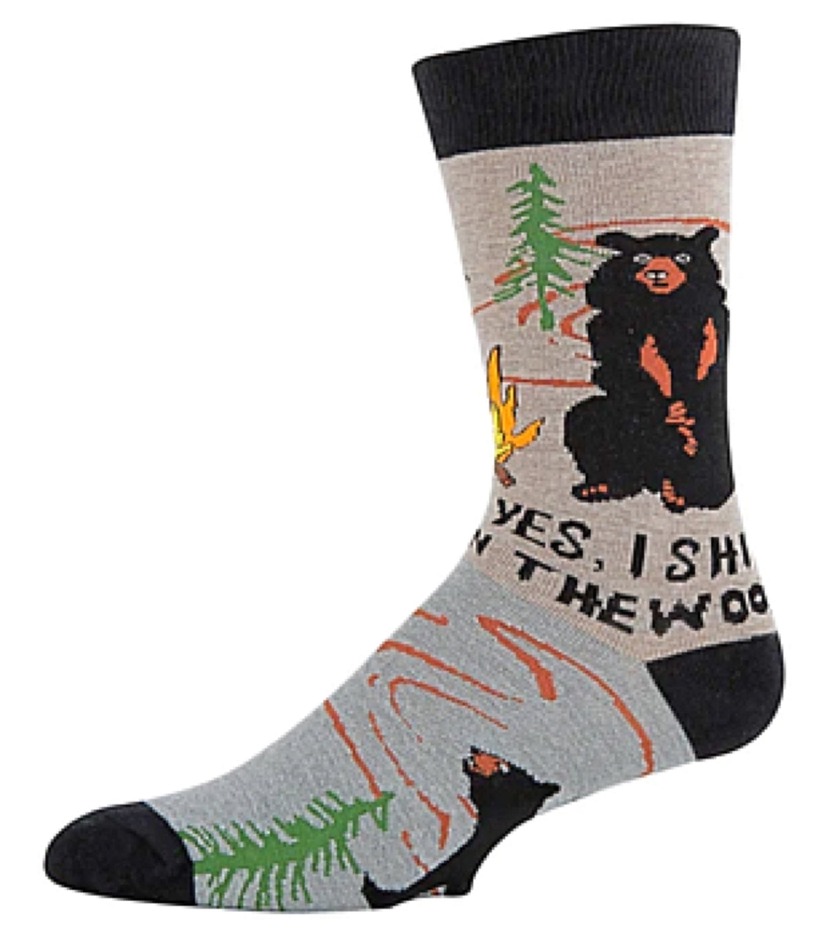 OOOH YEAH Brand Men’s BEAR NEEDS Socks ‘YES I SHIT IN THE WOODS’ - Novelty Socks for Less