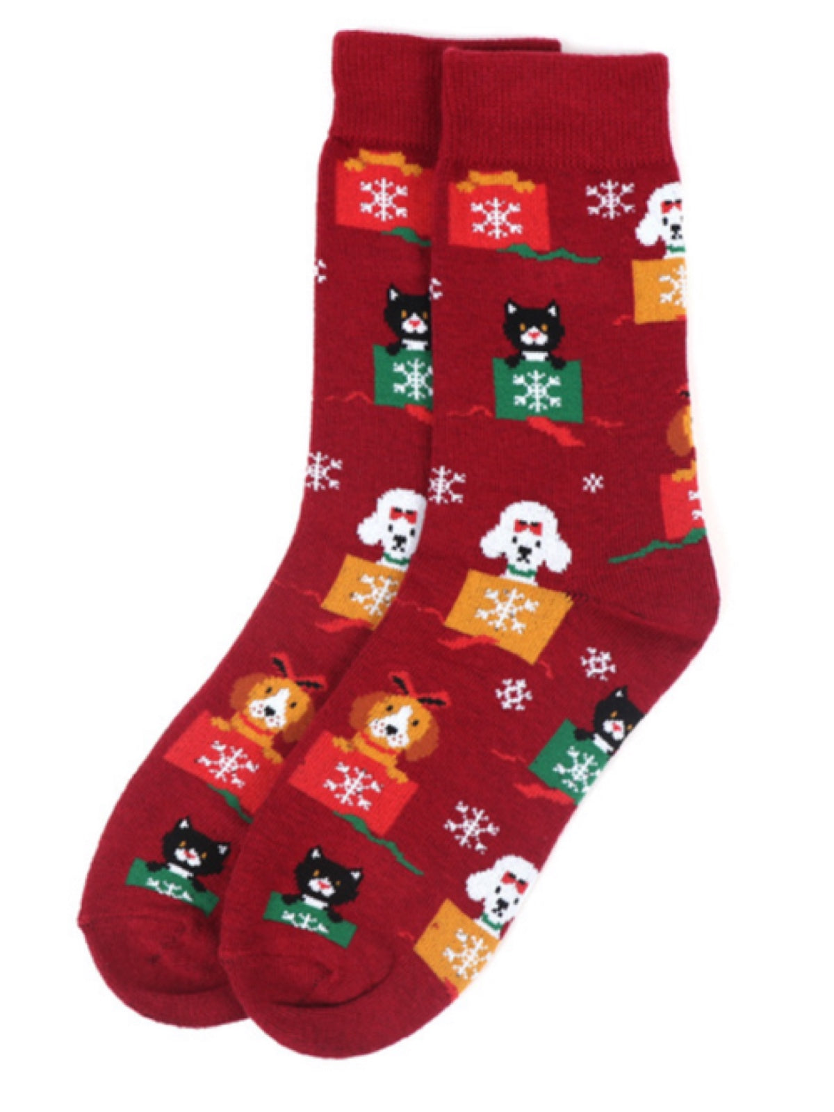 PARQUET BRAND Ladies CHRISTMAS CATS & DOGS Socks - Novelty Socks for Less