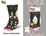 COOL SOCKS BRAND LADIES ‘BITCH I AM RELAXED’ SOCKS - Novelty Socks for Less