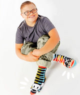 PALS SOCKS Brand Unisex JULIUS & SKURVY Mismatched Gripper Bottom Socks PAUL FRANK - Novelty Socks for Less