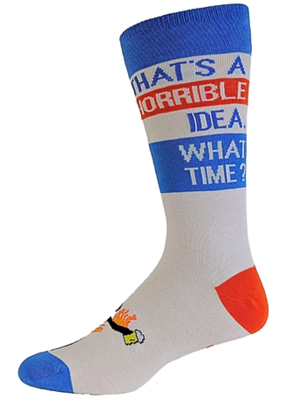 CRAZY DOG BRAND MEN’S ‘THAT’S A HORRIBLE IDEA. WHAT TIME?’ SOCKS - Novelty Socks for Less