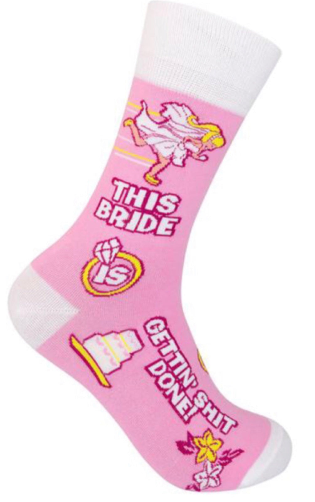 FUNATIC BRAND Unisex Socks ‘THIS BRIDE GETTIN' SHIT DONE' - Novelty Socks for Less